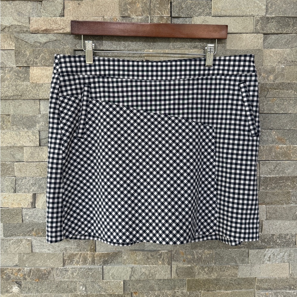 Lady Hagen Golf Tennis Pickleball Skort Skirt Navy Blue White Gingham 12